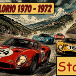 Stage 4 Series Image of two 1970 style cars racing on rally road